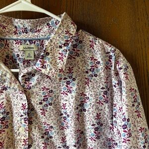 Vintage L.L.Bean women's long-sleeve, wrinkle-free cotton floral print Size XL